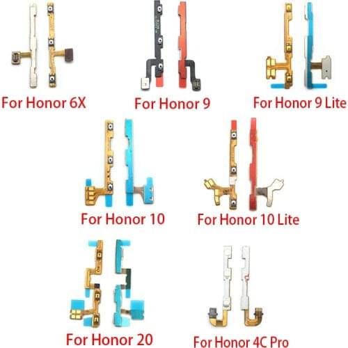 20Pcs/lot Volume Button Power Switch On Off Button Flex Cable For Huawei Honor 8 9 10 Lite 6X 7X 8X Max 7S 7A 7C 20 4C Pro