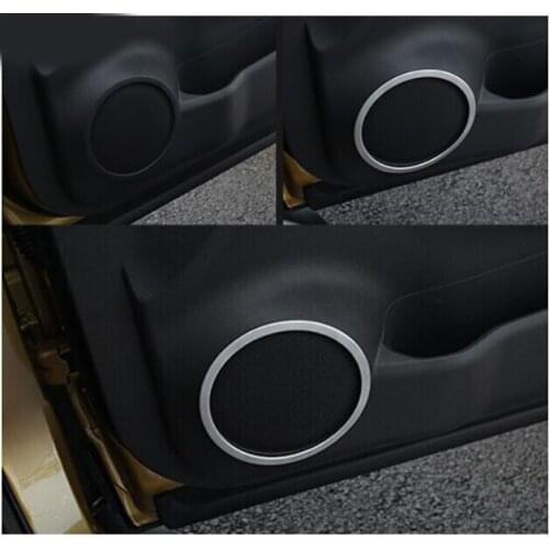 ACCESSORIES FIT 2014 2015 2016 FOR Nissan QASHQAI CHROME SPEAKER COVER TRIM SIDE DOOR STEREO BEZEL COLLAR RING 4PCS