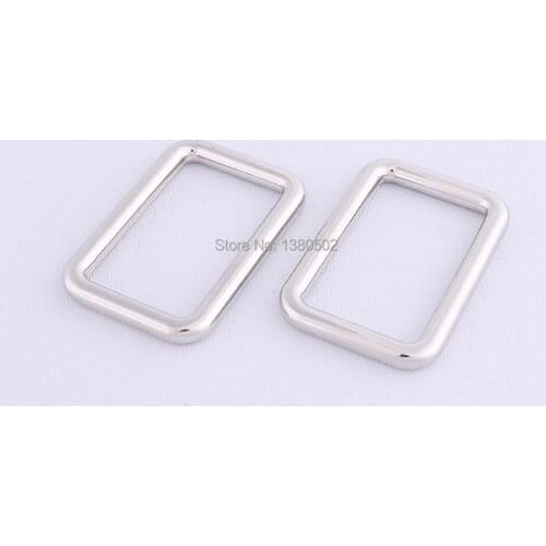 6pcs alloy Rectangle metal nickel color ring buckle for belt bag garment Diy accessories