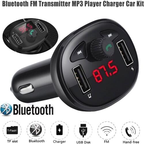 Car Bluetooth Fm Transmitter Wireless Handsfree Audio Receiver Auto Mp3 Player Dual Usb Fast Charger Car Accessories#dg4