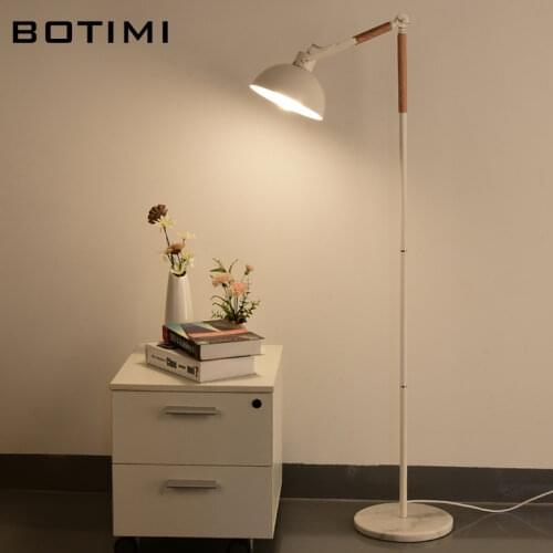 BOTIMI Nordic Floor Lamp For Living Room Bedside Lighting Lampadaire de salon European Wooden Standing Lights Simple Book Lamps