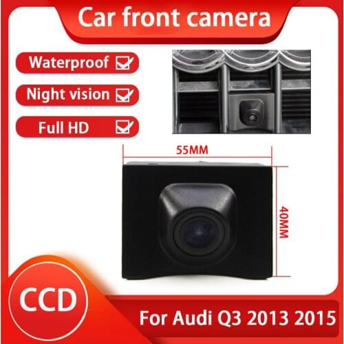 CCD Full HD High Quality Waterproof Car Front View Camera Night Vision 170° Wide Degrees Logo Embedded Fit For Audi Q3 2013 2015