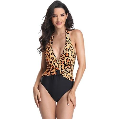 One Piece Swimsuit 2021 Summer Sexy Bathing Suits For Women Sleeveless Print Backless Push Up Bikini Wire Female Beachwear