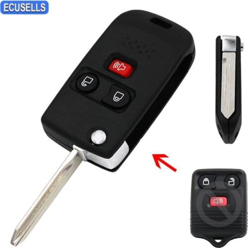 3 Button Remote Key Case Switch Flip Key Shell For Ford Escape Ranger Freestar Explorer Expedition Mariner Tribute Uncut Blade