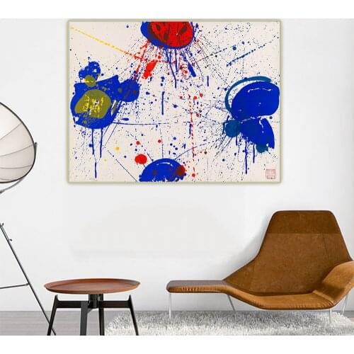 Citon Sam Francis《The upper red,1963》Canvas Oil Painting Abstract Artwork Picture Wall Decor Background Modern Home Decoration