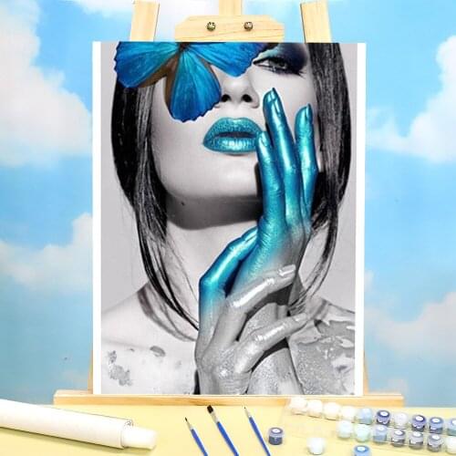 Colorful Women Calligraphy DIY Paint By Numbers Package Acrylic Paints 40*50 Canvas Pictures Decorative Paintings Wholesale