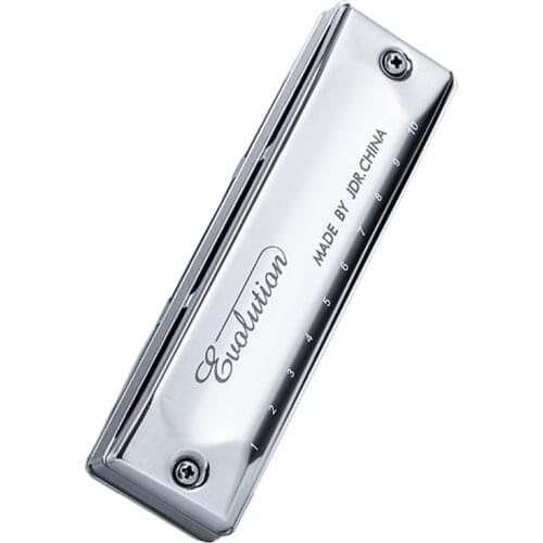 JDR Diatonic Harmonica 10 Hole Blues Harp Aluminum Wood Comb Mouth Organ Key C Brass Stainless Steel Cover Phosphor Bronze Reeds