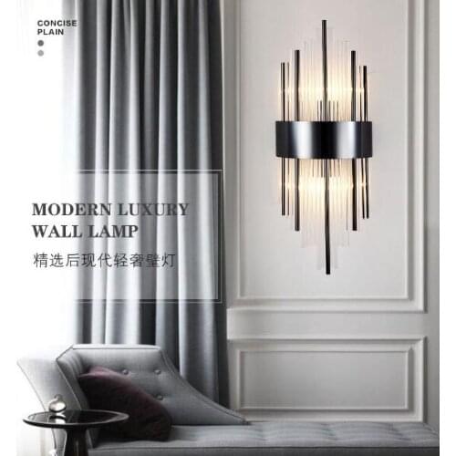 Creative Golden Luxury Indoor Living Room Crystal Wall Lamp Bedside Lamp Led Post Modern Classic Hotel Aisle Corridor Light