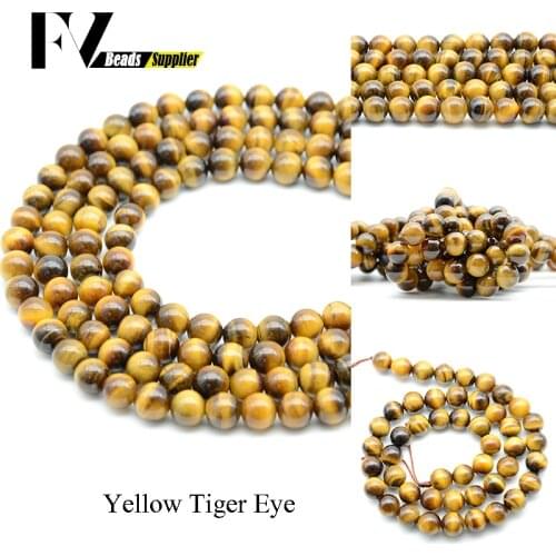 4 6 8 10 12mm Natural Yellow Tiger Eye Stone Round Beads For Jewelry Making Mineral Ball Beads Diy Accessories Wholesale 15"
