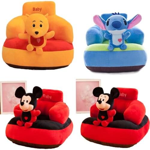 Mickey Mouse Minnie Mouse Stitch Winnie Cartoon doll children sofa plush toy lazy baby school seat birthday gifthome decoration