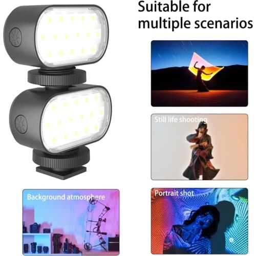 Photography Lighting Fill Light 16 Lamp Beads 7 Colors Adjustable 120 Degrees Illumination Angle Portable Video Fill Light