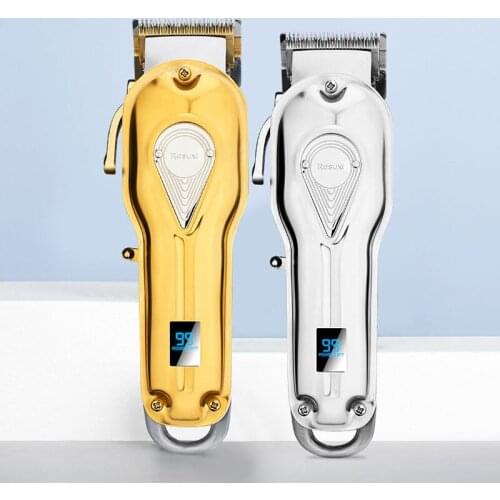 Professional hair clipper metal body oilhead clipper white hair carving haircut machine USB rechargeable long time use