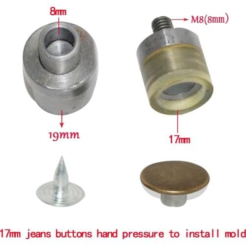 17 mm hollow jeans buttons install mold .DIY accessories. Jeans button tools Metal eyelets molds dies
