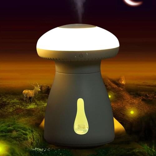 Mushroom Air Humidifier 220ML Romantic Soft LED 7 Color Light USB Essential Oil Diffuser Car Purifier Aroma Anion Mist Maker