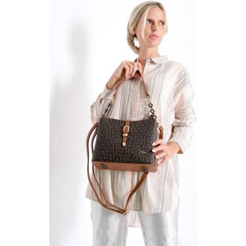 YENİ SEZON 2021 Just Polo Kadın Taba Zincir Askılı Omuz Çantası SUNİ DERİ