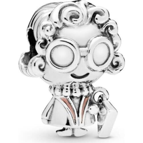 Genuine 925 Sterling Silver Bead Charm Cute Glasses & Handbag Grandma Beads Fit Pan Women Bracelet & Necklace Diy Jewelry