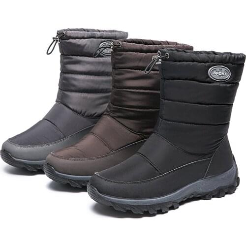 Winter Snow Boots Womens Plus Size Thick Velvet Cotton-Padded Shoes Warm Boots Waterproof Snow Boots