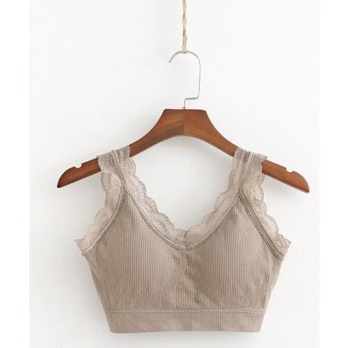 Sanderala Sexy Women Lace Brassiere Lingerie Comfortable Backless Bras Wirefree Solid Bustier Vest Top Bralette Female Underwear