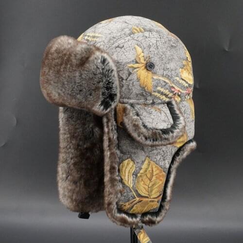 Winter Warm Earflaps Fur Bomber Hats Caps Women Men Maple Leaf Christmas Bomber Hats