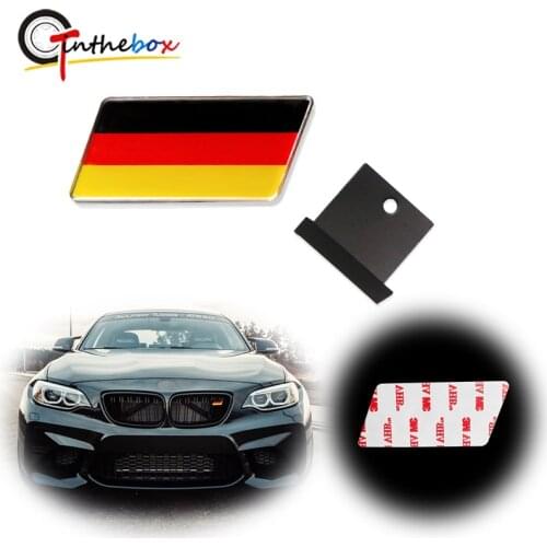 Gtinthebox 1PC Universal Euro German Germany Flag Emblem Badge w/Grille Aluminum Plate Fits For BMW, VW etc