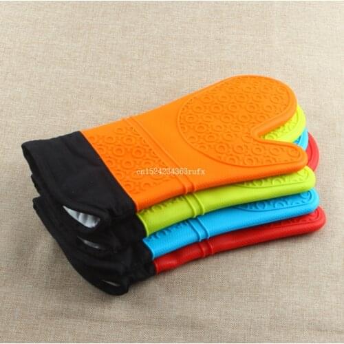 120pcs(60pair) long length and ADD cotton microwave oven heat resistant BBQ gloves and Bakeware Oven Mitt silicone glove