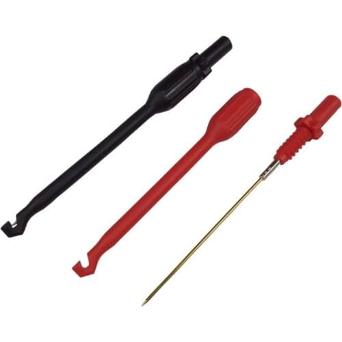 2 Automotive Test Lead Kit Power Probe Clip Hook 4mm Banana Tool Puncture Wire Multimeter Test Stick Q9QD