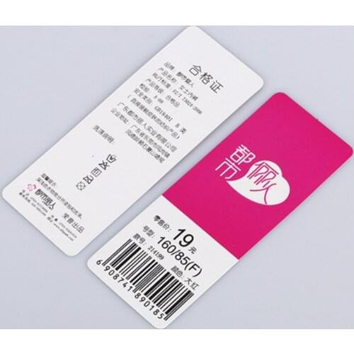 500pcs/lot 400g Swing tag paper clothin tags printing paper labels custom clothes tag free shipping