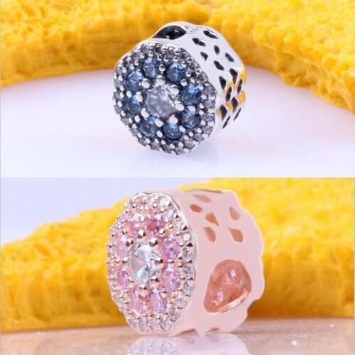 Authentic 925 Sterling Silver Beads Creative Bright Flowers Fashion Beads Fit Original Pandora Bracelet For Women Diy Jewelry