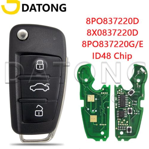 Datong World Car Remote Key For Audi 2005-2013 Years A3 TT A4 S3 S4 PN8P0837220G 315 Mhz 48 Chip Auto Smart Control Key