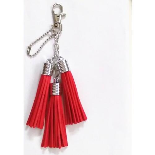 13 Colors Pu Leather Tassels Key Chain Women Keychain Bag Pendant Sliver Cap Car Key Chain Ring Holder Retro Jewelry