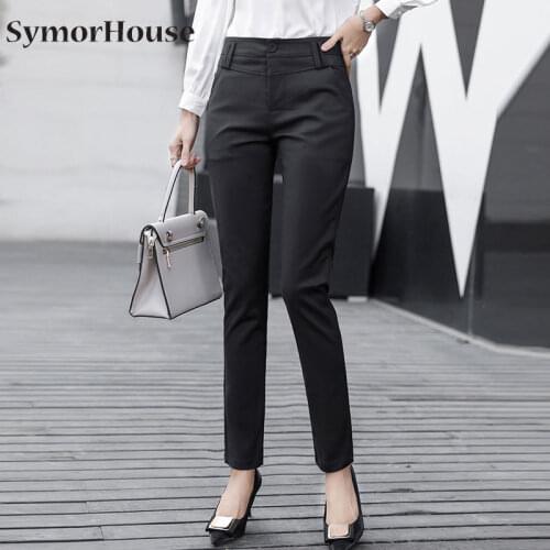 Pencil Pants Women Trousers 2021 New white khaki long Pants Femme High Waist Slim Stretchy Woman Casual Pants female