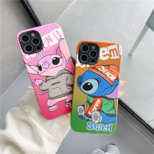 Disney Stitch Mobile Phone Case For Iphone 12 Pro Max 11 Pro Xr Xs Xs Max X 7 8 Plus Cartoon Mobile Phone Protective Back Cover