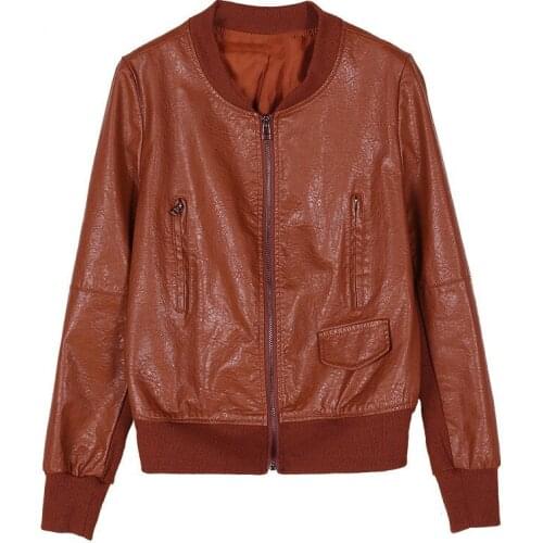 Spring Autumn Short Jackets for Womens 2019 PU Leather Outerwear Plus Size Student Casual Top Slim Female Short Coats RE2267