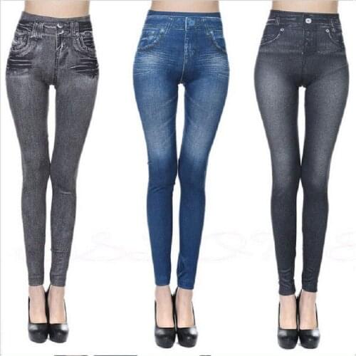Spring Autumn Women Jeans Pocket Seamless Zipper High Waist Leggings Casual Skinny Pencil Pants