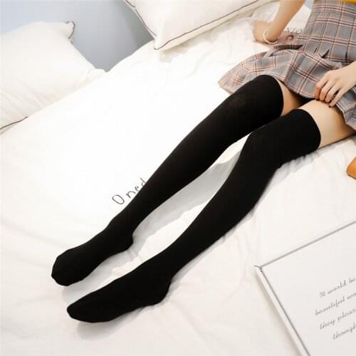 Long Knee Sock New Women Socks Fashion Stockings Casual Cotton Thigh High Over Knee Cotton High Socks Girls Womens Female