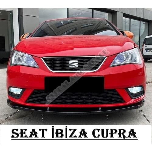 For Seat Ibiza Front Bumper Attachment Lip 2008-2017 Piano Glossy Black Splitter Diffuser Universal Spoiler Bumper