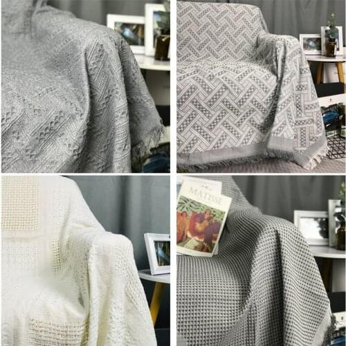 Cotton Tassel Knitted Blanket Plaid Cloth Kid adult Bedroom Bedspread Outdoor sofa Picnic Camping Covering weighted blanket