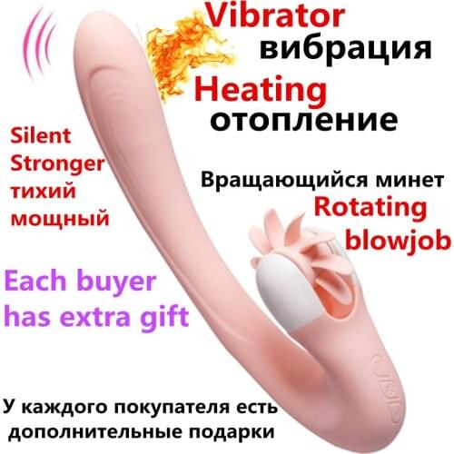 20 Speed Heat wand massager Rechargeable Dildo Vibrators Blowjob Oral Sex Rotate Lick Clitoral G-Spot Vibrator Sex Toy For Women