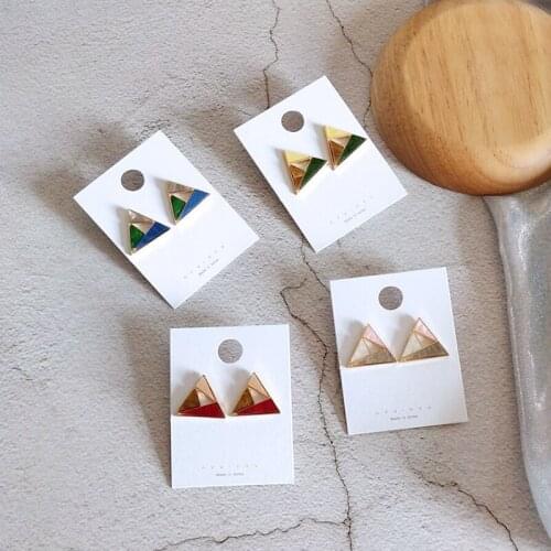 Fashion Acrylic Stud Earrings Multicolor matching Square Round Triangle Shaped For Women acetic acid Ear Jewelry Gifts