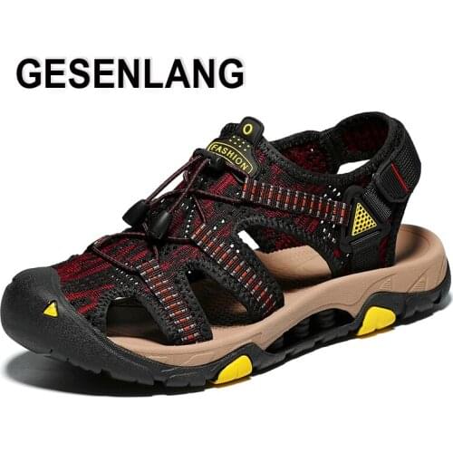 2020 Mens Outdoor Sandals Breathable Fabric Male Sneakers Wearable Non-Slip Rubber Casual Fishing Walking Beach Fisherman Shoes