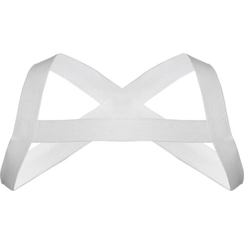 Mens Homme Muscle Strap Punk Costume Elastic Nylon Shoulder Chest Harness Belt Sexy Cosplay X-Shape Back Restraints Body Belts