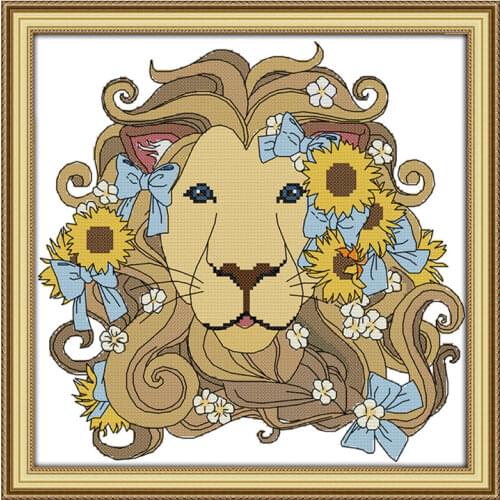 Lion cross stitch kit aida 14ct 11ct count printed canvas stitches embroidery DIY handmade needlework