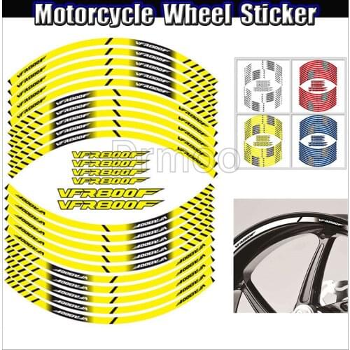 Motorcycle Wheel Sticker Reflective Rim Stripe Tape Motorbike Decal Styling Stickers For Honda VFR800F VFR800 F 800F
