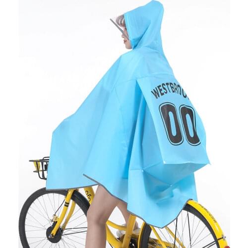 Cute High quality Mens Womens Cycling Bicycle Bike Raincoat Rain Cape Poncho Hooded Windproof Rain Coat Mobility Scooter Cover b