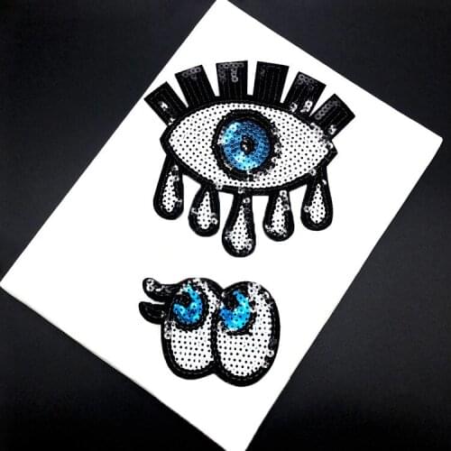 Sequined Eye Embroidery Cloth Sticking Clothing Decoration Accessory Back Glue Patch Sticking Pillow Repair Subsidy Stamp