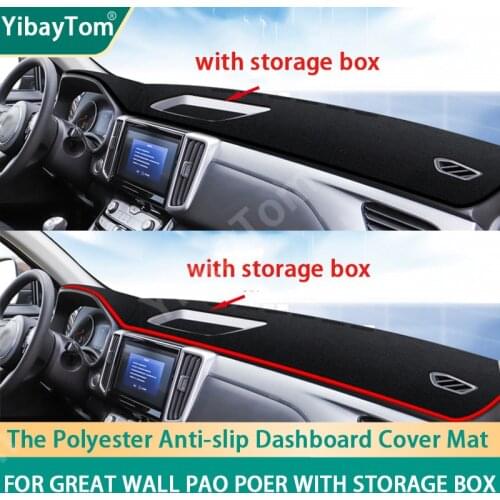 Anti-slip Anti-UV Car Dashboard Covers Mat Shade Cushion Pad Carpets For Great Wall Poer Pao GWM Ute with Storage Box 2019-2021