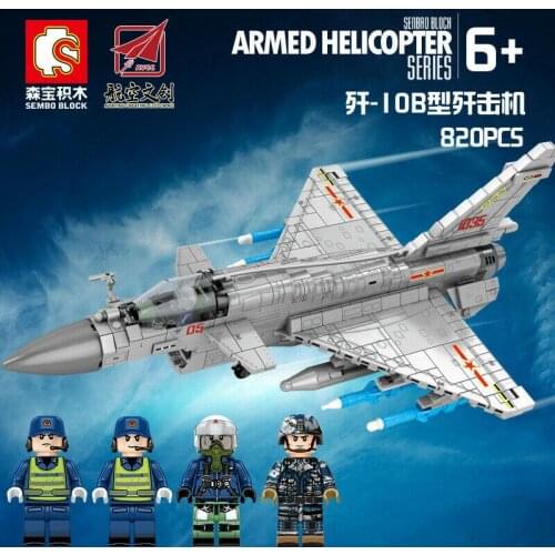 Sembo Block Kids Building Toys Chinese Fighters J-10 Model Boys Puzzle 202126 no box