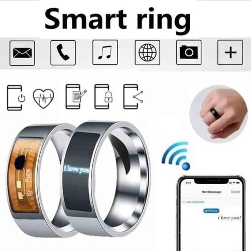 Magic NFC Stainless Steel Phone Chip Dripping Oil Dual Dragon Pattern Smart Ring for Android Windows phones with functional Gift