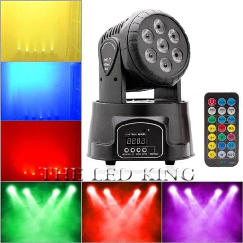 2 pcs/lot LED Zoom Wash 7x12W RGBW 4in1 Color DMX Stage Touch Screen,LED Moving Head Wash Light Good for DJ