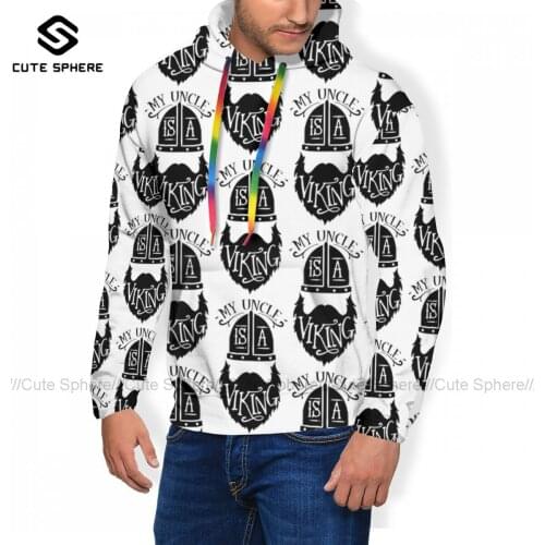 Viking Hoodie Polyester Autumn Hoodies Long Outdoor Stylish Pullover Hoodie XXX Men